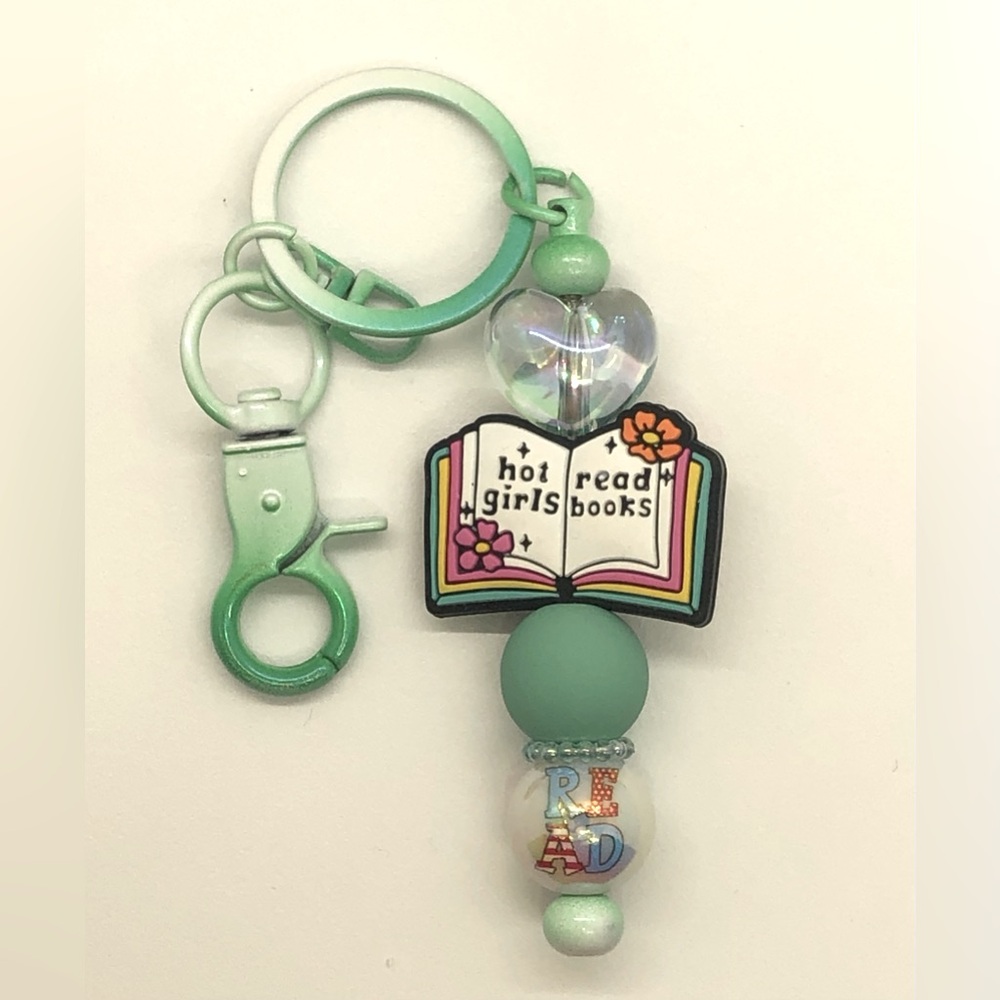 Beaded Hot Girls Read Keychain